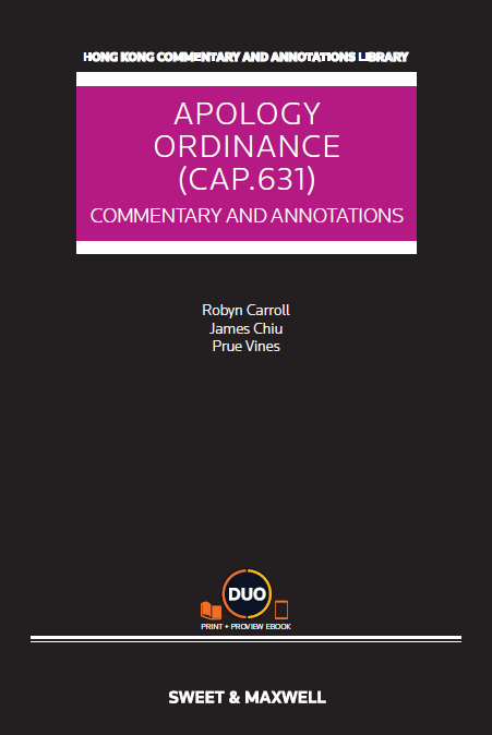Apology Ordinance (Cap.631): Commentary and Annotations